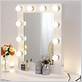 Wall mounted makeup mirror with LED lights
